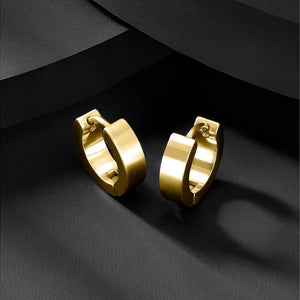 Gleam Stainless Steel Hoop Earrings - Gold