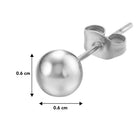 Sleek Classic Orb Stud Earring - Silver