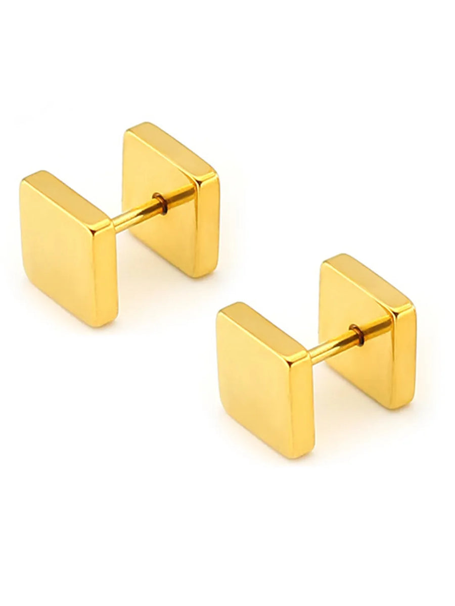 Bold Square Design Stud Earrings