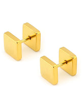 Bold Square Design Stud Earrings