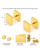 Bold Square Design Stud Earrings