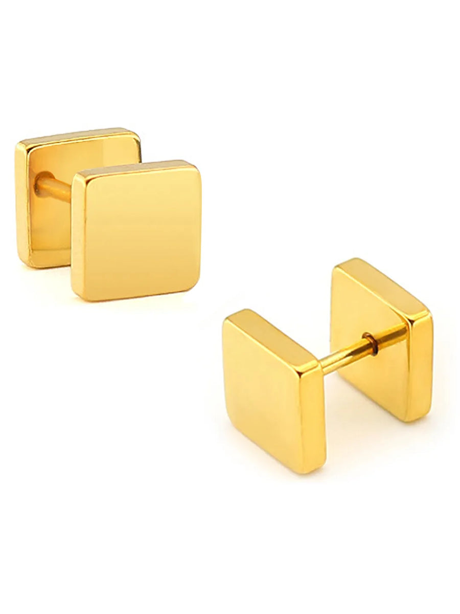 Bold Square Design Stud Earrings