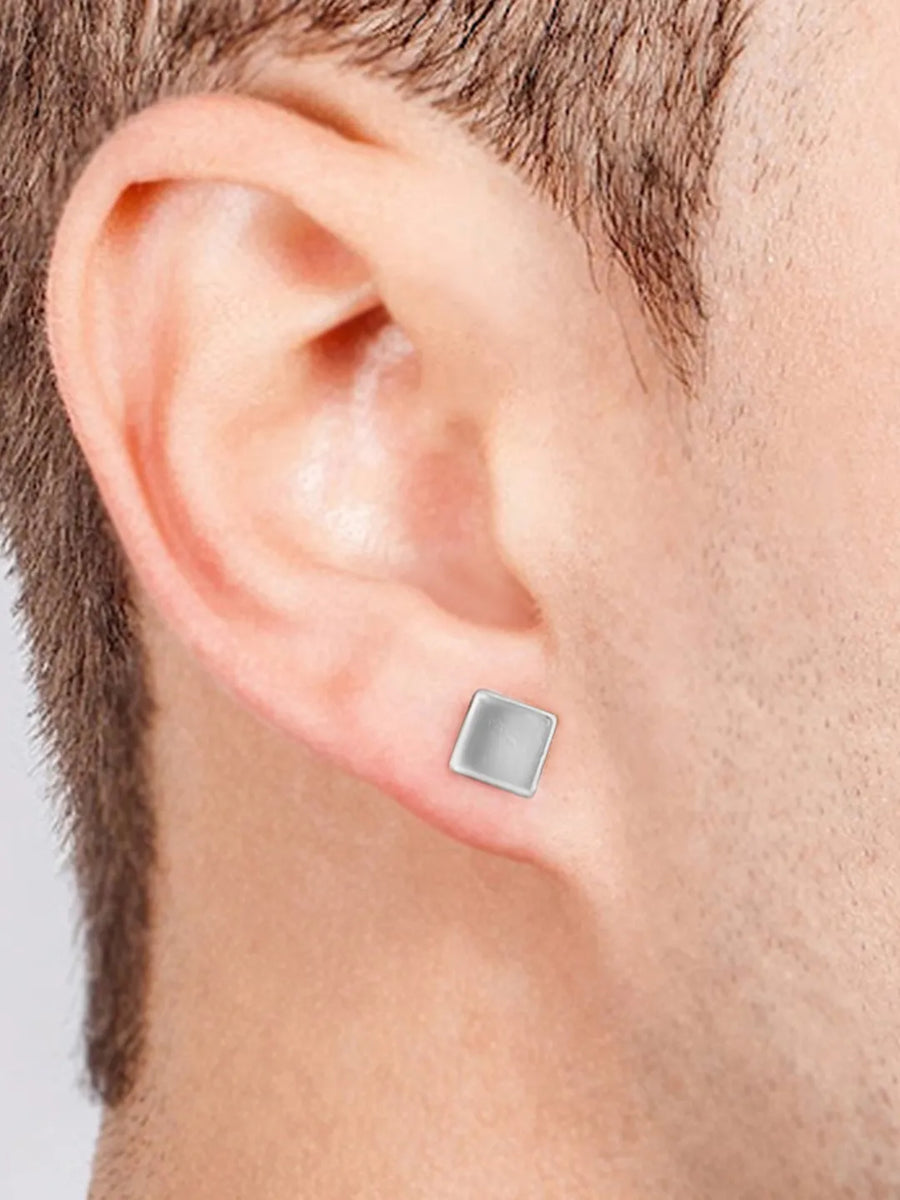 Bold Square Design Stud Earrings