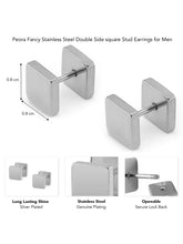 Bold Square Design Stud Earrings