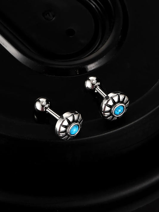 Radiant Sun Symbol Stud Earrings