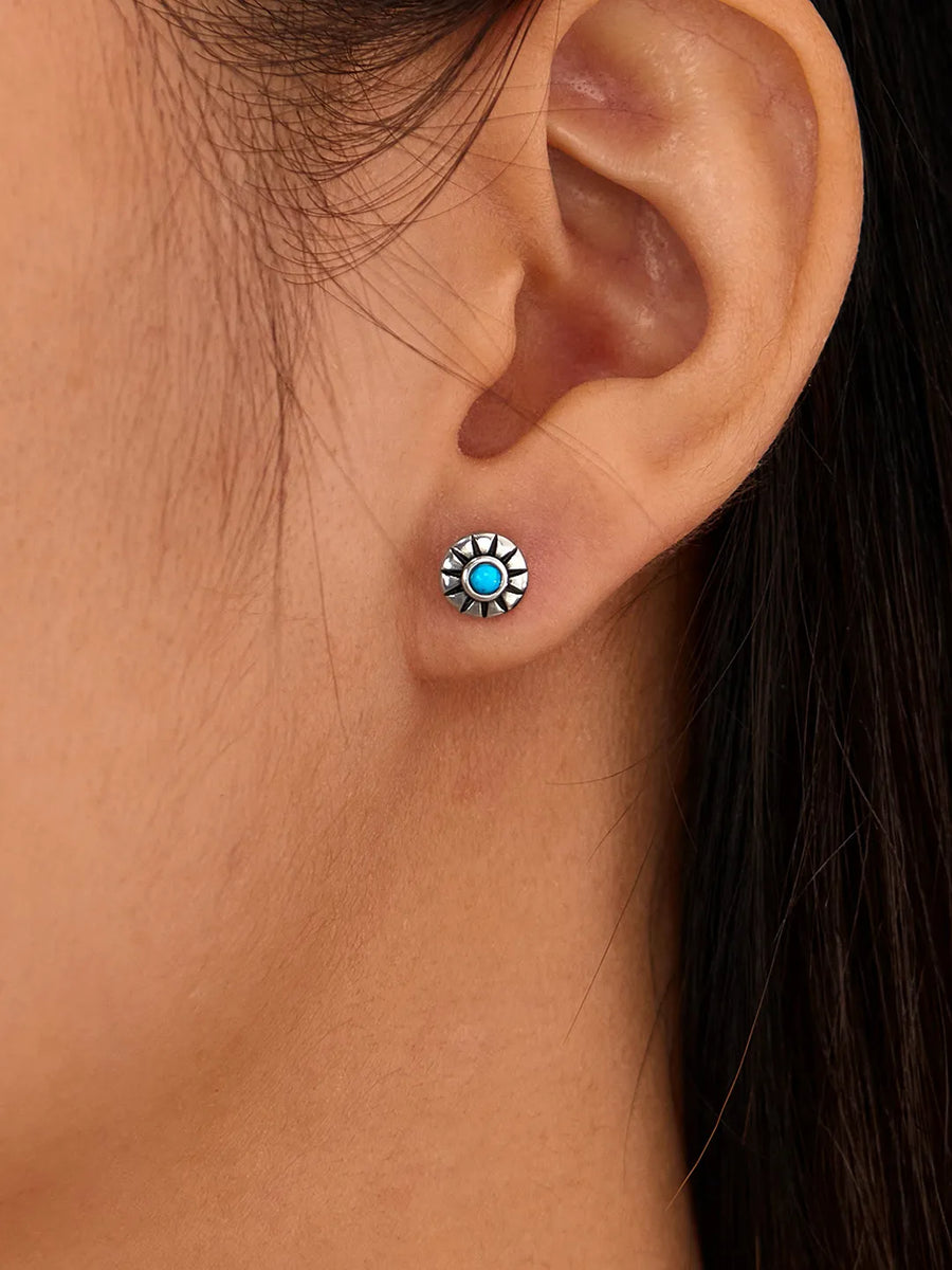 Radiant Sun Symbol Stud Earrings