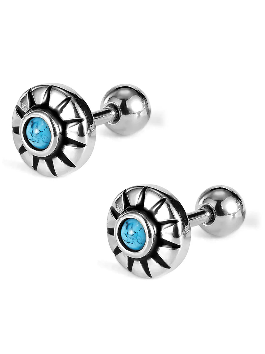 Radiant Sun Symbol Stud Earrings