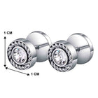 Men’s Classic Rope Edge CZ Studs. Pair of silver earrings Rope design on edge with gemstones for men. 