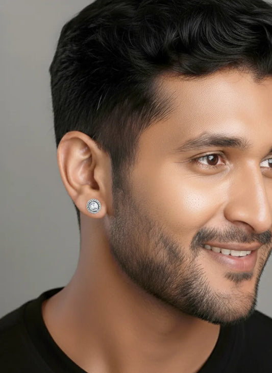 Men’s Classic Rope Edge CZ Studs