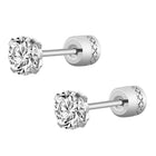 Rhodium Plated Men's CZ Statement Earrings