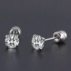 Rhodium Plated Men's CZ Statement Earrings
