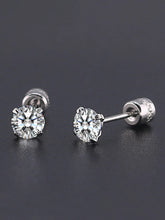 Rhodium Plated Men's CZ Statement Earrings