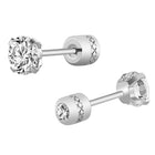 Rhodium Plated Men's CZ Statement Earrings