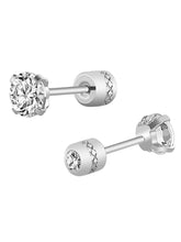 Rhodium Plated Men's CZ Statement Earrings