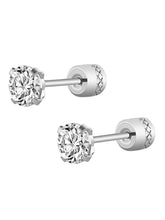 Rhodium Plated Men's CZ Statement Earrings