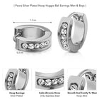 Rhodium Plated Men's CZ Floral Earrings