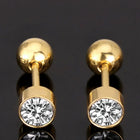 Gold Plated Green CZ Men's Earrings