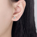 Gold Plated Green CZ Men's Earrings