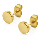 Contemporary Round Stud Earrings for Men - Gold