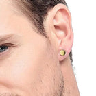 Contemporary Round Stud Earrings for Men - Gold