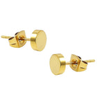 Contemporary Round Stud Earrings for Men - Gold