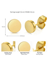 Contemporary Round Stud Earrings for Men