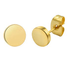 Contemporary Round Stud Earrings for Men - Gold