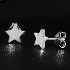 Twinkling Star Stud Earrings for Men - Silver