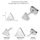 Triangle Shape Stud Earrings – Modern Geometric Style | Peora