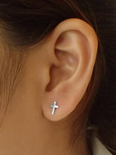 Christian Cross Design Stud Earrings