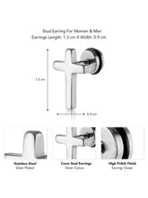Christian Cross Design Stud Earrings