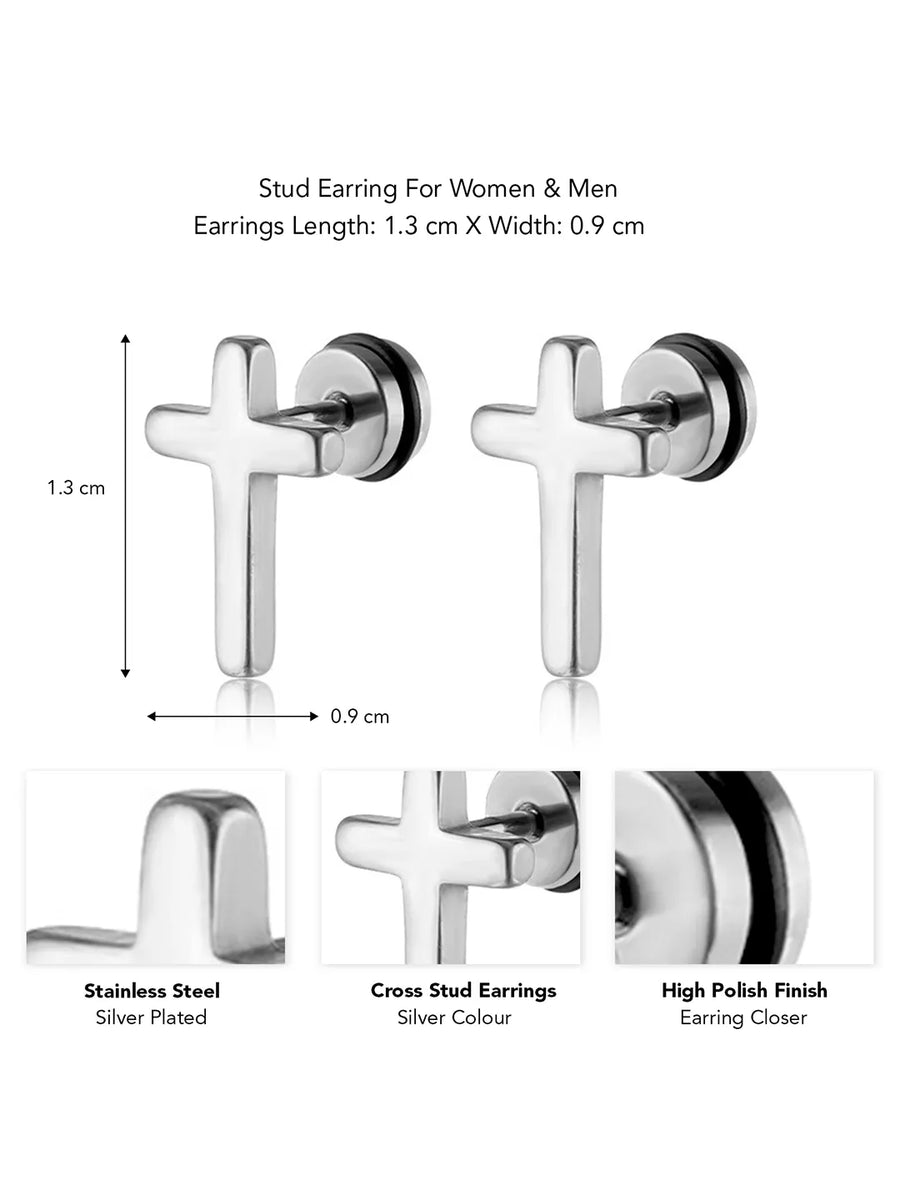 Christian Cross Stud Earrings – Elegant Faith-Inspired Designs | Peora