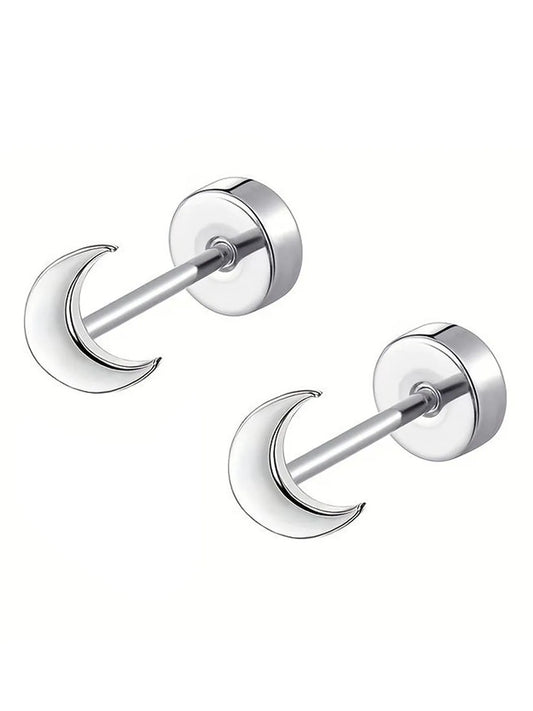 Cosmic Moon Shaped Stud Earrings – Celestial-Inspired Style | Peora

