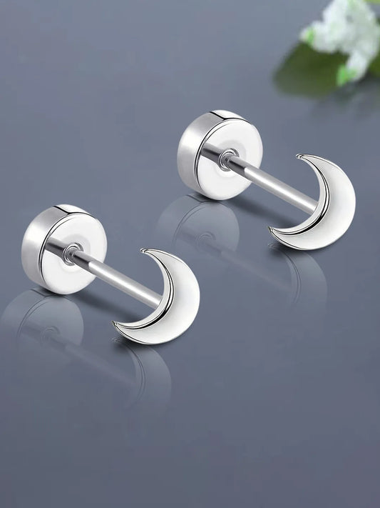 Cosmic Moon Shaped Stud Earrings – Celestial-Inspired Style | Peora

