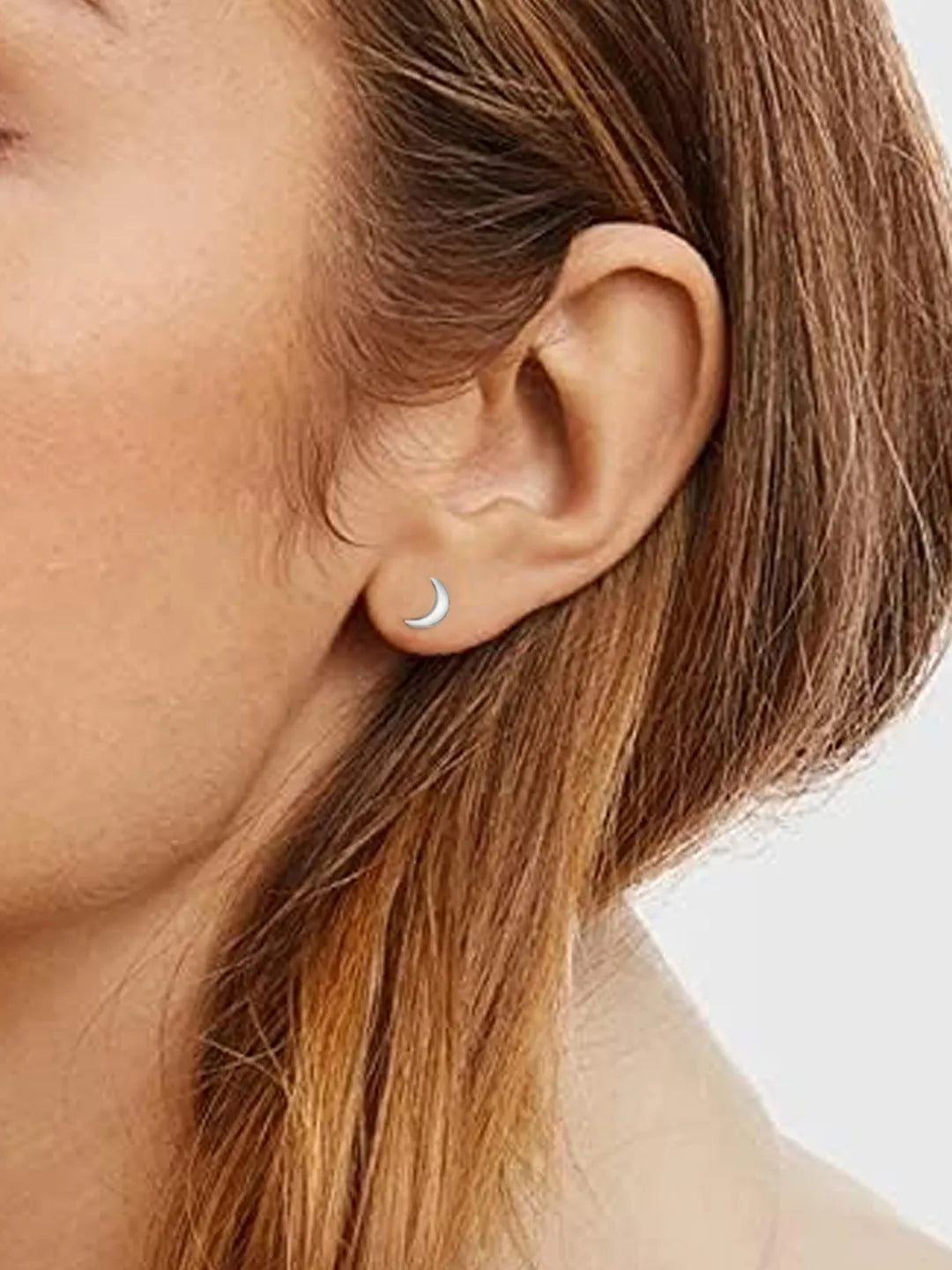 Cosmic Moon Shaped Studs Earrings