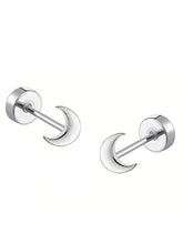 Cosmic Moon Shaped Studs Earrings
