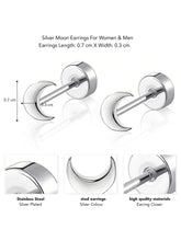 Cosmic Moon Shaped Studs Earrings