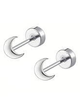 Cosmic Moon Shaped Studs Earrings