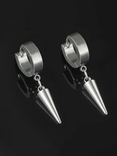 Masculine Hoop Drop Earrings for Men