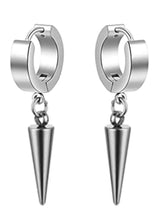 Masculine Hoop Drop Earrings for Men
