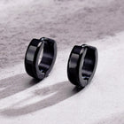 Rugged Stainless Steel Earrings for Men - Black
