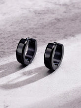 Rugged Stainless Steel Earrings for Men - Black
