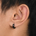 Rugged Stainless Steel Earrings for Men - Black