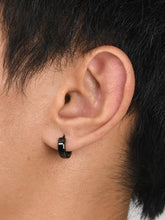 Rugged Stainless Steel Earrings for Men - Black