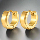 Rugged Stainless Steel Earrings for Men - Gold