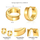 Rugged Stainless Steel Earrings for Men - Gold