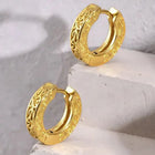 Vintage Filigree Huggie Earrings - Gold