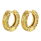 Vintage Filigree Huggie Earrings - Gold