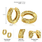 Vintage Filigree Huggie Earrings - Gold