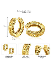 Vintage Filigree Huggie Earrings - Gold